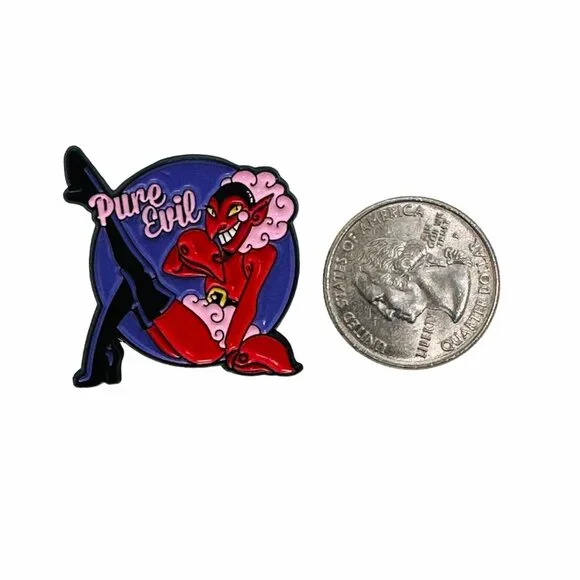 ⭐New Oz Pure Evil HIM Enamel Pin Sexy Lady Lapel Power Puff Girls Character Red - Picture 4 of 5